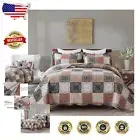 Luxurious 3-Piece Checkered Quilt Set - Reversible King Bedding for All Seasons