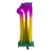 Rainbow Number 1 Balloon 86cm