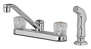 Kitchen Faucet With Spray, 2 Acrylic Handles, Chrome -242105