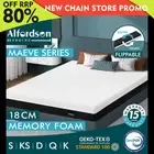 ALFORDSON Mattress Queen Double King Single Bed Gel Memory Foam 18CM No Spring