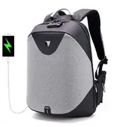Anti Theft Customs Lock Laptop Backpack Bag Travel Bag With USB Charging Port 5915 LIGHT GREY