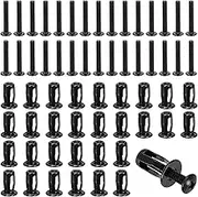 Swpeet 60Pcs M4 Hollow Jack Nuts with Flat Countersunk Head Machine Screws Assortment Kit, Threaded Insert Petal Nuts, Expansion Nut, Nutserts Screws, Flat Head Phillips Screws for Hollow Wall Iron