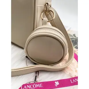 LANCOME 蘭蔻 周年慶限量二件組 法式小方包+零錢包 附背帶 可當肩背包 斜背包 手提包 防水 日常穿搭通勤皆可