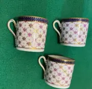 3 RARE Richard Ginori Italy Diamante Diamond Curved Handle Coffee Cups