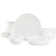 Gibson Home Gracious Dining 16-Piece Double Bowl Porcelain Dinnerware Set