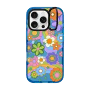iPhone 16 Pro Impact Ring Stand Case MagSafe Compatible Groovy Floral