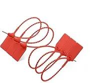 PZRT 20pcs Plastic High Security Seal With Metal Insert Adjustable Self-Locking Pull Tight Cable Ties Tags Disposable Wire Padlock for Cargo Container Seal Lock Red