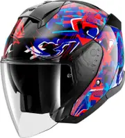 Shark Skwal Jet Pranz, open face helmet , color: Black/Red/Blue , size: XXL