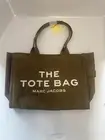 Marc Jacobs V3003 Slate Green Traveler Cotton Tote Shoulder Bag Size Large