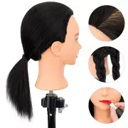 Real Human Hair Mannequin Head Hairdresser Mannequin Manikin Training with Stand