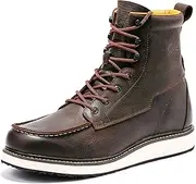[BOTAS PRO] Soft Toe Work Boots for Men, 6 Inch Crazy Horse Leather Chelsea Wedge Work Shoes Breathahle Comfortable(VBP601)