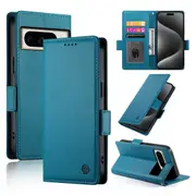 Wallet Case for Google Pixel 8 Pro,Slim Protective Shockproof Case With Card Holder,Premium PU Leather Kickstand-Blue