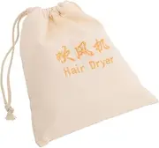 VICASKY Travel Hair Dryer Bag with Drawstring Closure Stylish Canvas Storage for Home Travel Versatile Makeup Organizer for Hair Dryers Durable Convenient Design