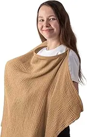 Nursing Cloth Nursing Apron, Soft and Breathable Nursing Scarf Cotton Nursing Apron for On The Go Nursing Cover Gifts for Mother (Camel (Neutral))