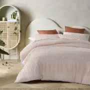 Luca Blush Cotton Quilt Cover Set