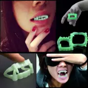 2PCS Party Cosplay Vampire Fangs Werewolf Teeth Dress Costume Tooth