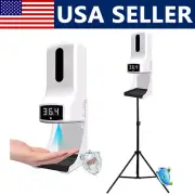 2 in 1 Touchless Automatic Hand Soap Dispenser Instant Temperature Read w/Stand