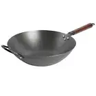 Babish 14-Inch Carbon Steel Flat Bottom Wok