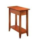 Convenience Concepts End Table 24"H Modern Cherry Wood Flip Top Storage Shelf