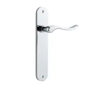 Iver Stirling Door Lever Handle on Oval Backplate Polished Chrome