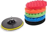 GRADENEVE 7pcs Car Polishing and Waxing Wave Sponge Pads with Self Adhesive Balls Durable Buffing Car Models for Home and Professional Use