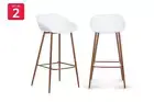 Set of 2 Ovela Leerdam Bar Stools (White), Benches, Stools & Bar Stools,