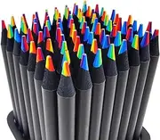 10 Pcs Colored Black Wood Pencils, 7-in-1 Rainbow Drawing Pencils, 7 Colours, for Sketching, Doodling, Colouring, Painting