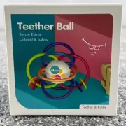Teether Rattle Ball Toy Baby Infant Chewable Food Grade Silicone Ages 0M+ New