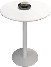 Round Patio Dining Table Small Side End Table Furniture Table for Kitchen Bistro Cafe Home Bar, High Top Table, Modern Metal Coffee Table Tea Able Snack Table(40x72cm)