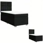 Box Spring Bed with Mattress Bedstead Single Bed Black King Single Fabric vidaXL