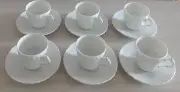 Richard Ginori Vecchio White Cup Saucer Set Of 6