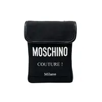 在飛比找momo購物網優惠-【MOSCHINO】LOGO 尼龍帆布手機側背包 黑色(1A