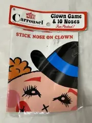 Vintage CLOWN NOSE GAME by Carrousel SEALED Party Favors Inc Pin the Nose GAME