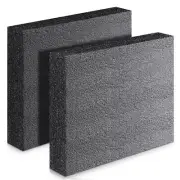 2 Pcs Polyurethane Foam Sheet 12 x 10 x 2.125 inch High Density Foam Black Fo...