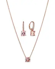 Nadri Bridesmaids Colored Stud Earrings & Pendant Necklace Set