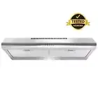 30 in Under Cabinet Range Hood, 3-Prong Plug, Stainless Steel, LED, Mesh Filters