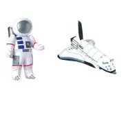 Outer Space PARTY DECORATIONS - Inflatable ASTRONAUT & SPACE SHUTTLE Inflate