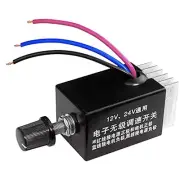 Universal DC Motor Speed Controller, DC 12v 24v Motor Rheostat with Heat Sink