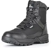 [R RUNFUN] Men's Waterproof Military Tactical Boots Anti-slip Work Boot, 8" Insulated Combat Boots, 400g Thinsulate