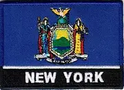 USA State United States Iron on Flag Patch Heat Seal Multicolor Applique (New York NY)