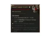Diablo 4 S8 Insatiable Fury 1GA 5 Unique Chest Armor Druid Item Equipment Gear