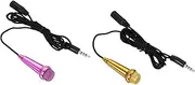 sourcing map 2Pcs Mini Microphone Tiny Microphone Portable Microphone with Covers for Singing Voice Recording Video for Phone Computer Notebook Rose Red, Rose Gold