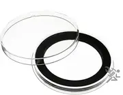 (2) Air-tite Y-50mm Black Ring Coin Holder Capsules for 2" Military Challenge Coin