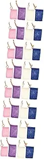 Healeved 4sets Natural Saver Bag Mesh Soap Holder Drawstring Case Exfoliating Foam Bag for Bathroom 8pcs*4