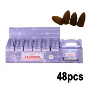 48pcs Satya Nag Champa Dhoop Cone Lavender Incense Scent Aromatherapy Tower