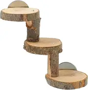 COLLBATH Bird Perch Stand Parrot Playground Wooden Ladder for Small Animals Parrot Climbing Toy