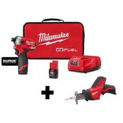 Milwaukee Impact Driver 12V Brushless 1/4"Hex Reciprocating Saw 3000Rpm+Tool Bag