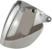 Open Face Helmet Visor Motorcycle Helmet Bubble Lens 3-Snap Bubble Wind Shield Visor Anti-Fog Motorcycle Helmet Lens Flip Up Face Visor Lens(Silver)
