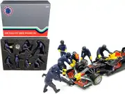 Formula One F1 Pit Crew 7 Figurine Set Team Blue for 1/18 Scale Models by Americ