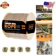 600ft Natural Agave Sisal Rope – Industrial Strength for Cat Scratching & Crafts
